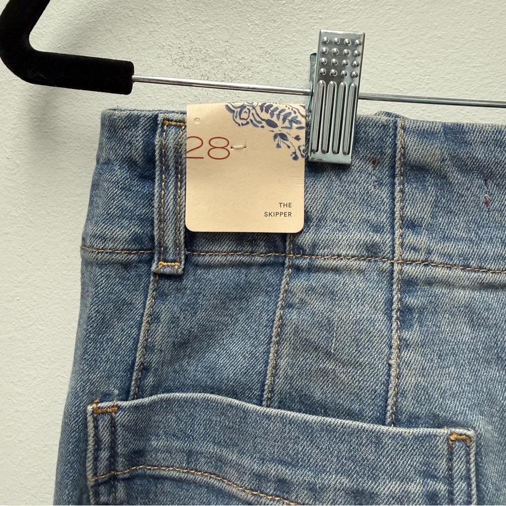 NWT Anthropologie Pilcro The Skipper Cropped Wide-Leg Jeans, Blue | 28 - Picture 8 of 10
